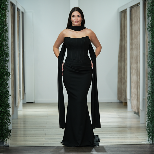 Schulterfreie Abendkleid
