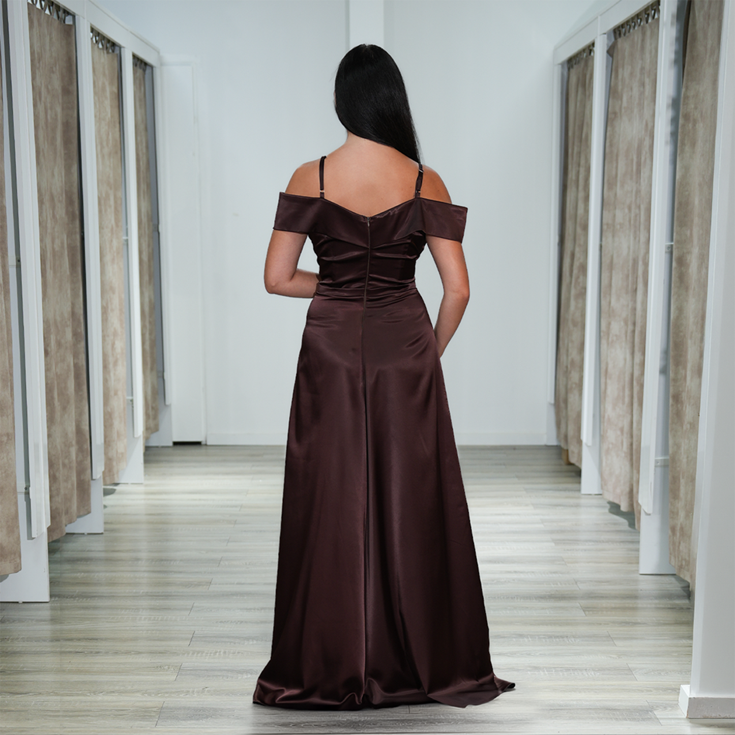 Satin A-Linie Kleid