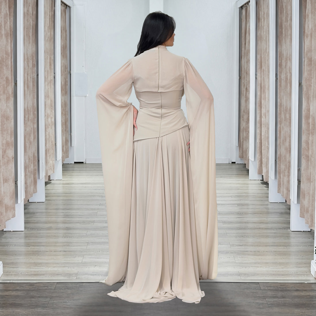 A-Linien-Chiffonkleid