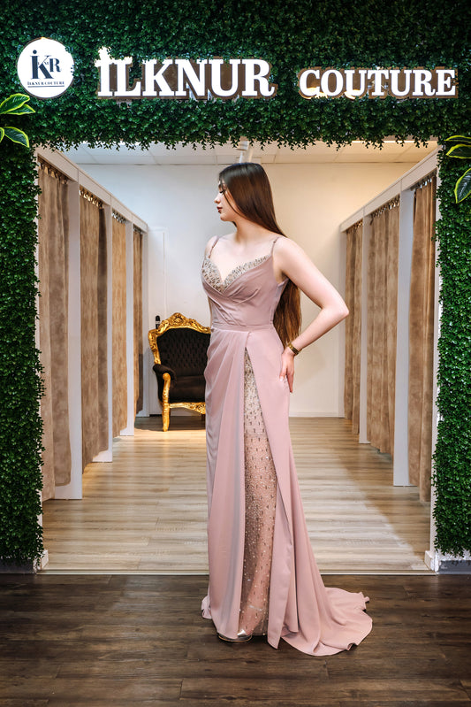 Abendkleid mit kristall Steinen