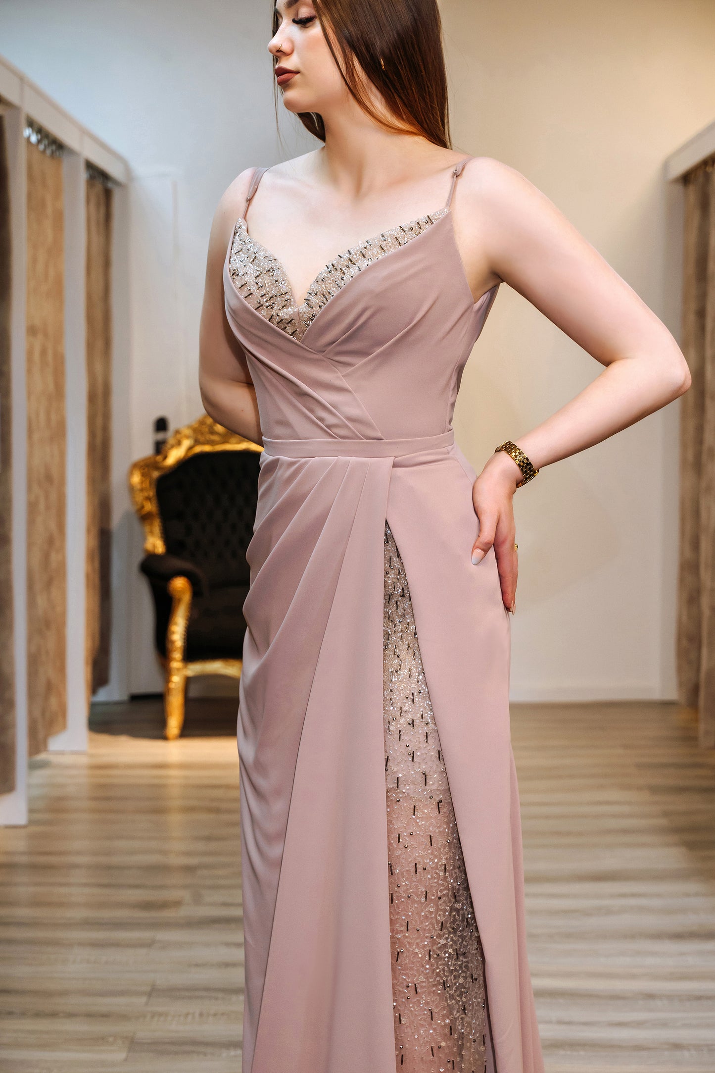 Abendkleid altrosa