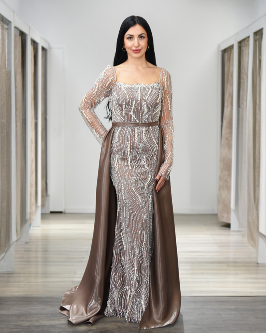 Abenkleid mit langen Ärmeln