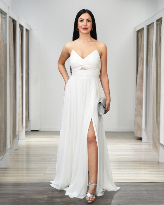 A-Linien-Abendkleid aus Lycra-Tüll