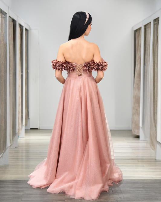 A-Linien-Kleid mit Glitzertüll