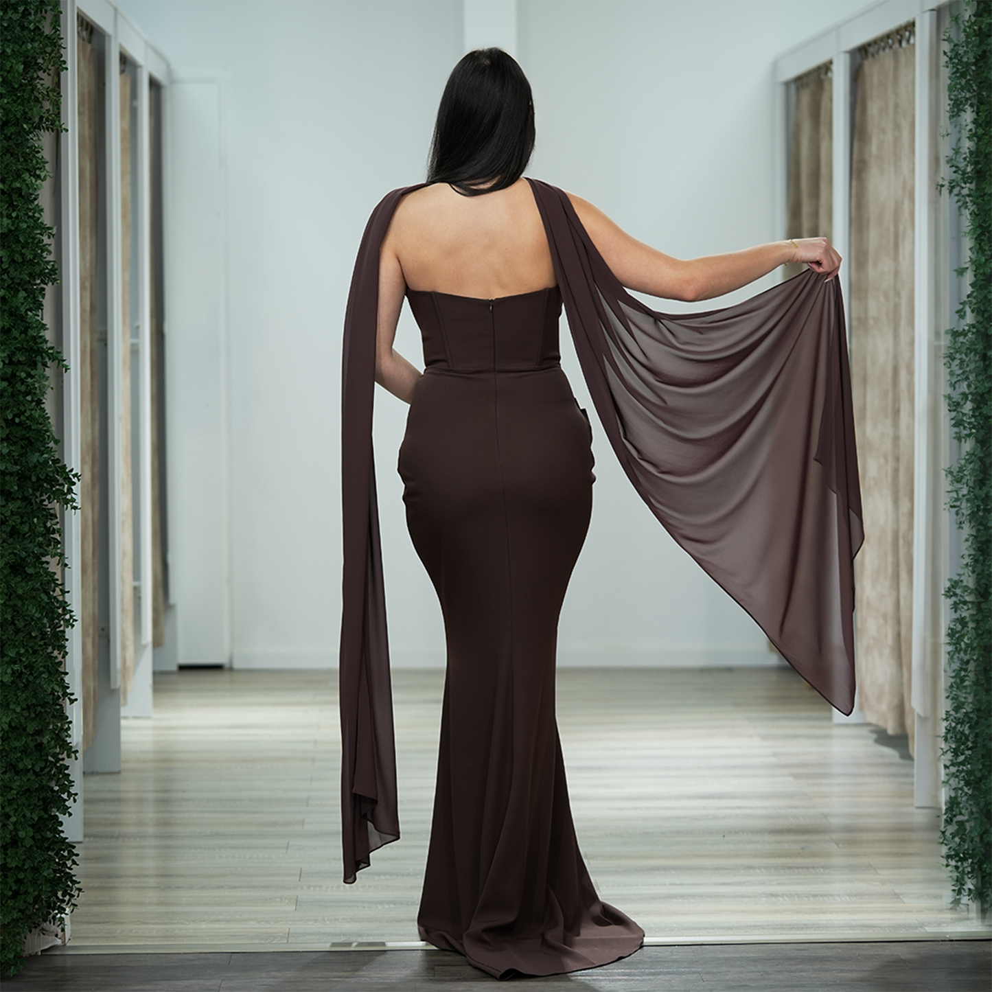 Schulterfreie Abendkleid