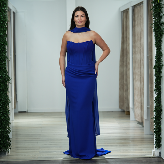 Schulterfreie Abendkleid