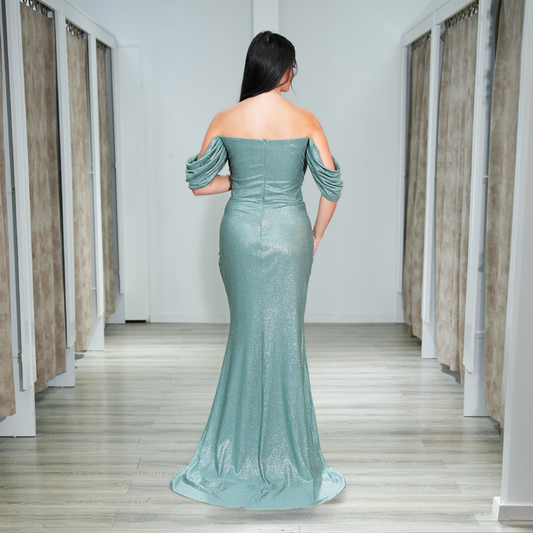Carmenausschnitt figurbetonte Kleid
