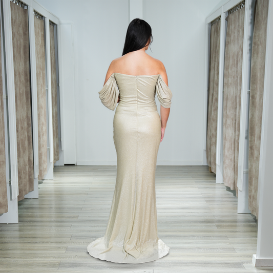 Carmenausschnitt figurbetonte Kleid