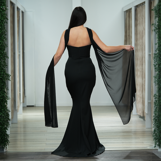 Schulterfreie Abendkleid