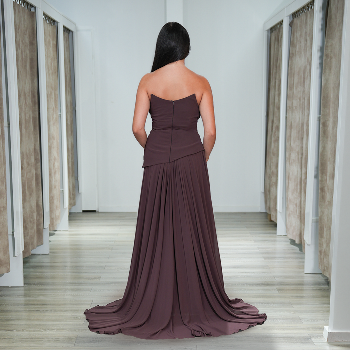 Chiffon-A-Linien-Kleid