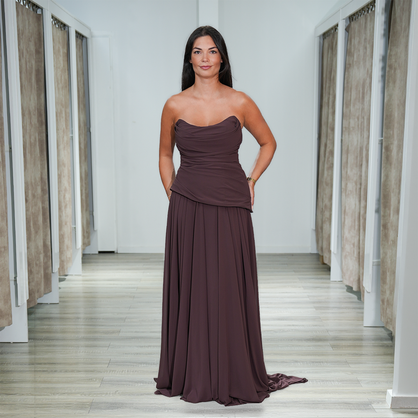 Chiffon-A-Linien-Kleid