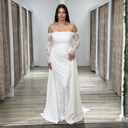 Carmenausschnitt figurbetonter Abendkleid