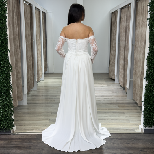 Carmenausschnitt figurbetonter Abendkleid