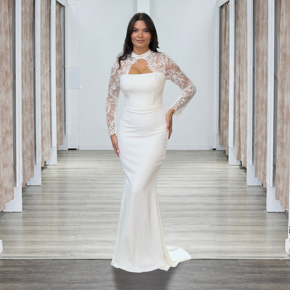 Langärmliges Abendkleid